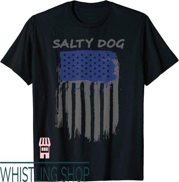 Sea Dogs T-Shirt Salty Blue and Grey American Flag