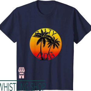 Sea Dogs T-Shirt Salty Dog Sunset Palm Tree