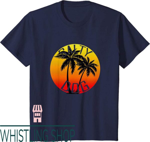 Sea Dogs T-Shirt Salty Dog Sunset Palm Tree