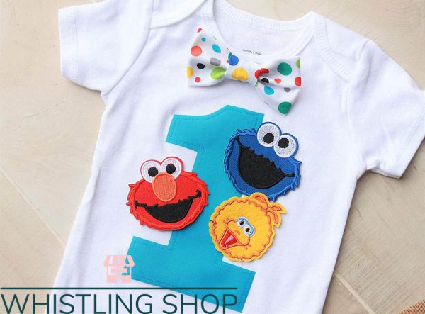 Sesame Street Birthday T-Shirt First Birthday Bow Tie Outfit