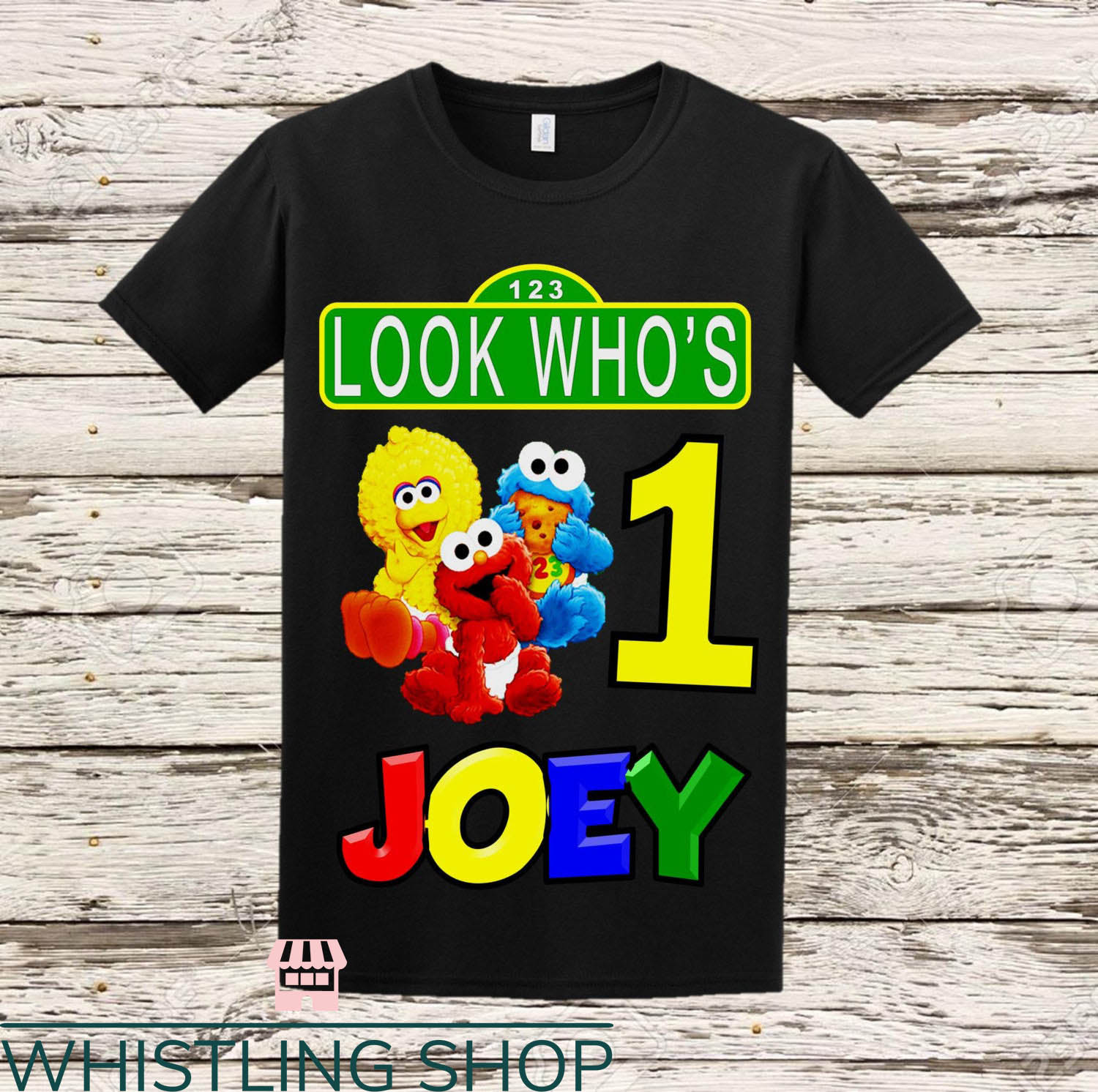 Sesame Street Birthday T-Shirt Look Who's First Year Old