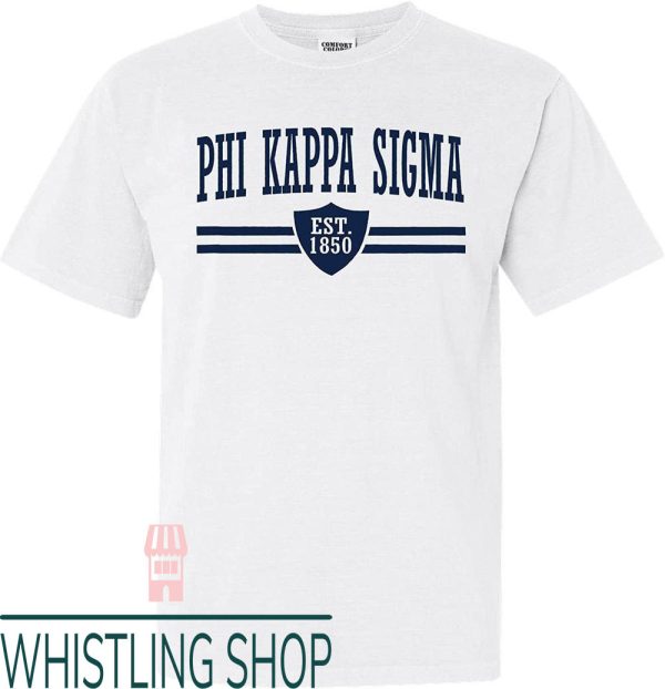 Sigma Kappa T-Shirt Phi Striped Shield Comfort Fraternity