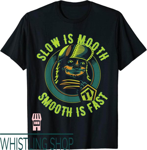 Slow Is Smooth Smooth Is Fast T-Shirt Sloth Retro Vintage