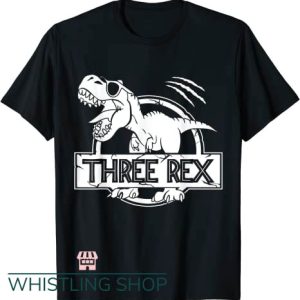 Three Rex T Shirt 3rd Birthday Dinosaur Boys Matching Family