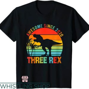 Three Rex T Shirt Birthday 2020 Third Dinosaur
