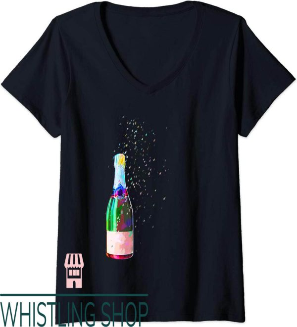 Veuve Clicquot T-Shirt Champagne Bottle Sparks