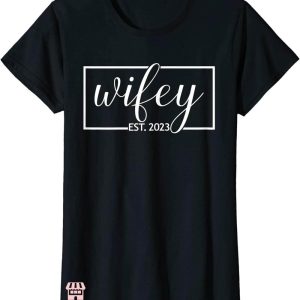 Wifey And Hubby T-shirt Wifey Hubby Married Couple Est 2023