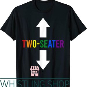 2 Seater T-Shirt Rainbow LGBTQ Text