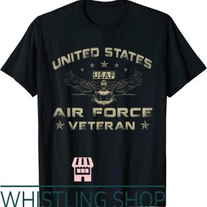 Air Force Veteran T-Shirt Vintage USA Flag Proud US For