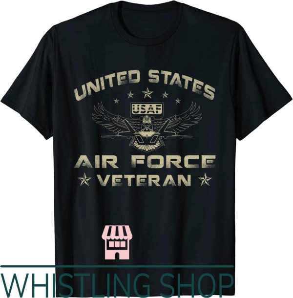 Air Force Veteran T-Shirt Vintage USA Flag Proud US For