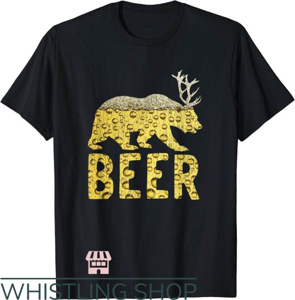 Bear Deer Beer T-Shirt Beer Bubbles Bear