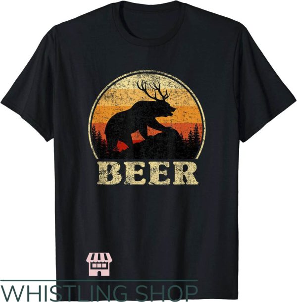 Bear Deer Beer T-Shirt Dawn Vintage