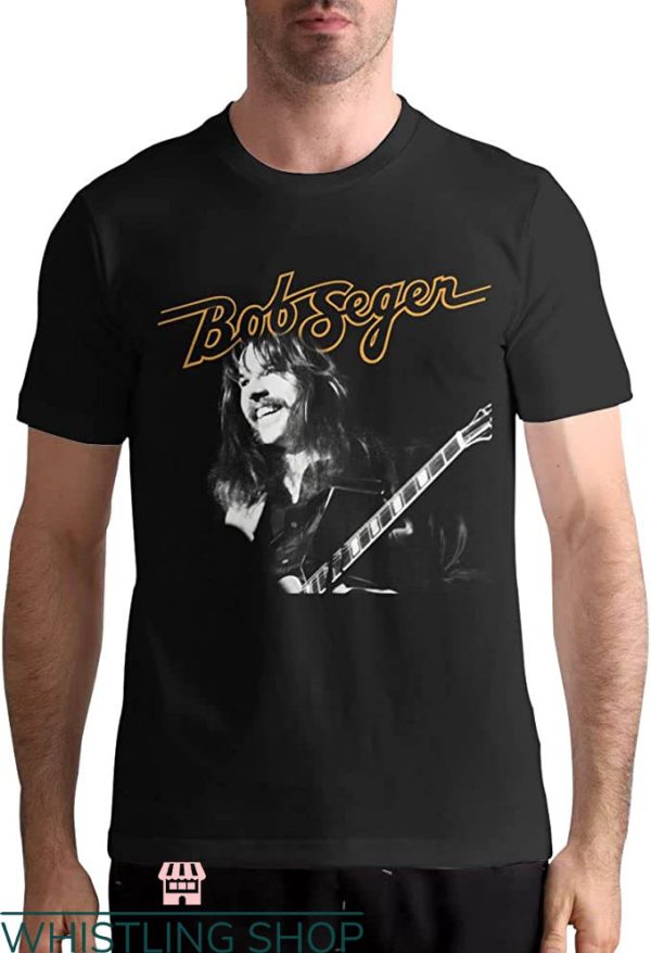 Bob Seger T-Shirt Smiling Beside The Guitar T-Shirt Trending