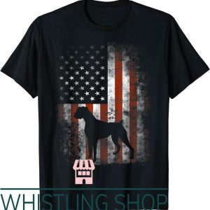 Boxer Sweat T-Shirt American Flag USA 4th Of July Dog