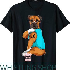 Boxer Sweat T-Shirt I Love Mom Tattoo Apparel Dog Mom Gifts