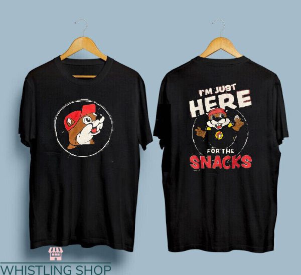 Buc Ee’s T-shirt I Am Just Here For The Snacks Cute Mascot