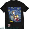 Calvin Doing Hobbes T shirt Stary Night