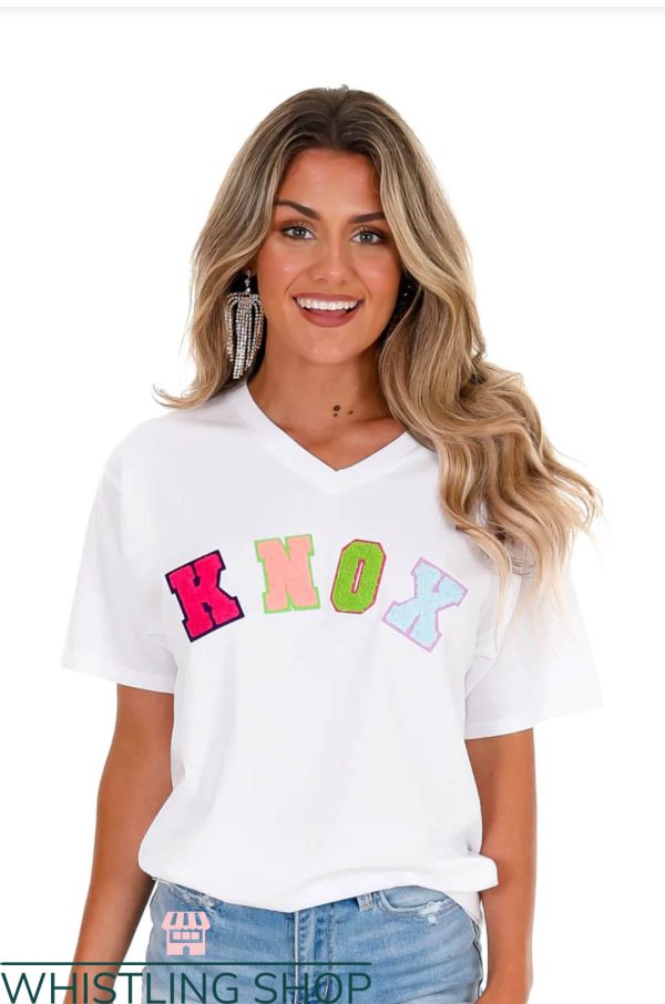 Chenille Letter T-Shirt Multi Knox T-Shirt Gift For Mom