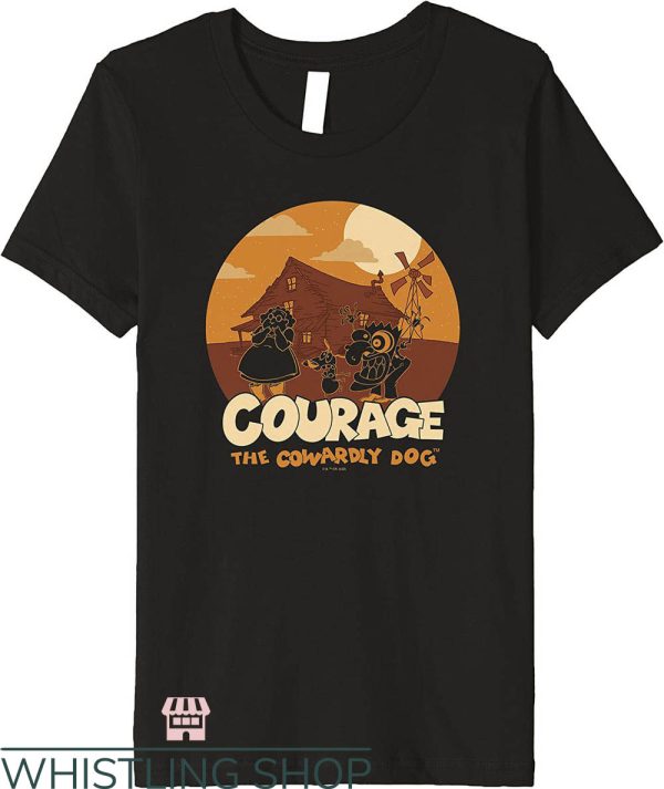 Courage The Cowardly Dog T-Shirt Halloween Cowardly Haunt