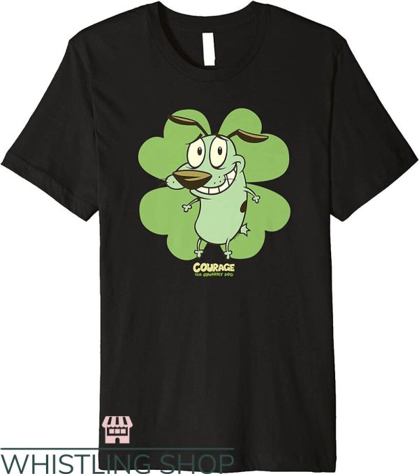 Courage The Cowardly Dog T-Shirt Patrick’s Day Shamrock Tee