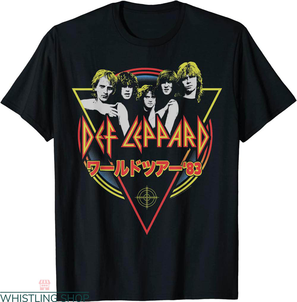 Def Leppard Pyromania T-shirt Photo Members Metal Band Retro