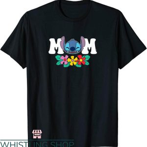 Disney Mom T-shirt Lilo & Stitch Mom Floral Flowers T-shirt