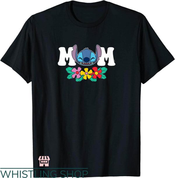 Disney Mom T-shirt Lilo & Stitch Mom Floral Flowers T-shirt