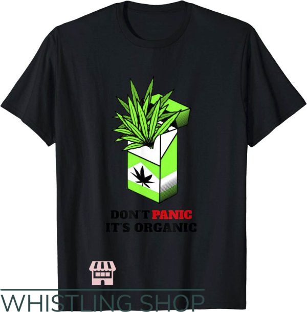 Dont Panic Its Organic T-Shirt Funny Cigarette Pack Design