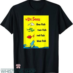 Dr Seuss Teacher T-Shirt One Fish Two Fish Book Cover Tee