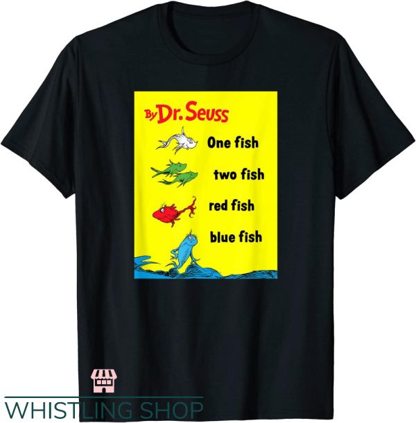 Dr Seuss Teacher T-Shirt One Fish Two Fish Book Cover Tee