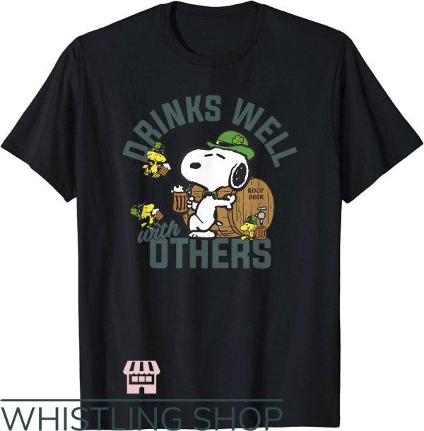 Drinks Well With Others T-Shirt Peanuts St Patrick’s Day