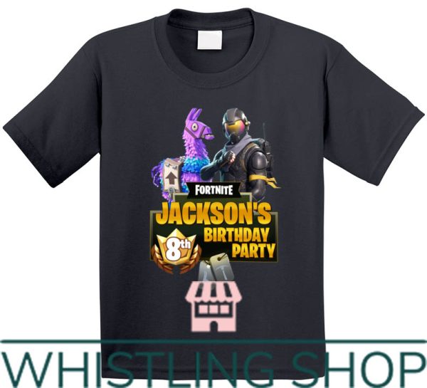 Fortnite Birthday T-shirt Happy 8th Birthday Party Fortnite