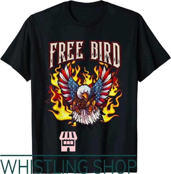 Free Bird T-Shirt LyricLyfe Fiery American Eagle