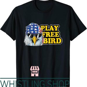 Free Bird T-Shirt Play Eagle American Flag Patriotic Of July