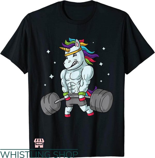 Funny Crossfit T-shirt Weightlifting Unicorn Deadlift & Gym