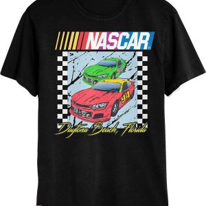 Funny Nascar T-Shirt Daytona Checker Funny Motor Racer