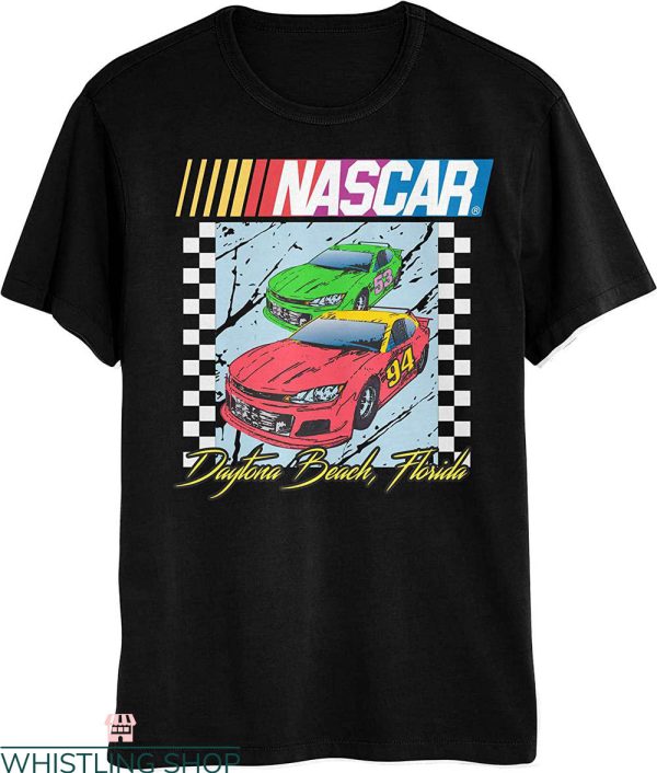 Funny Nascar T-Shirt Daytona Checker Funny Motor Racer