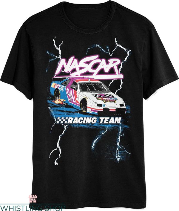Funny Nascar T-Shirt Lightning Funny Motor Racer Tee