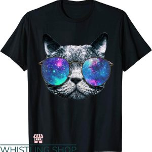 Galaxy Cat T-shirt Cat Space Glasses T-shirt