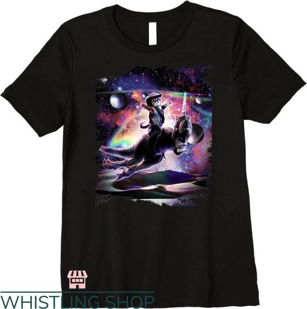 Galaxy Cat T-shirt Galaxy Cat On Dinosaur Unicorn T-shirt