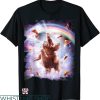 Galaxy Cat T-shirt Laser Eyes Space Cat Riding Sloth T-shirt