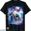 Galaxy Cat T-shirt Rainbow Galaxy Cat Riding Shark T-shirt