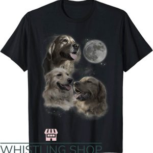 Golden Retriever T-Shirt Howling At The Moon T-Shirt