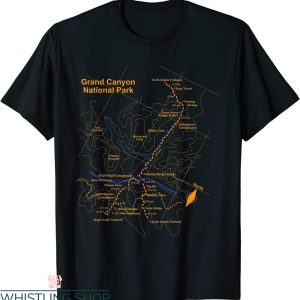 Grand Canyon T-Shirt National Park Trail Map Hiking Love Tee