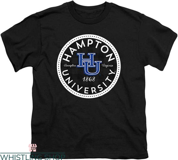 Hampton University T-Shirt HU Official Plaid Badge Vintage