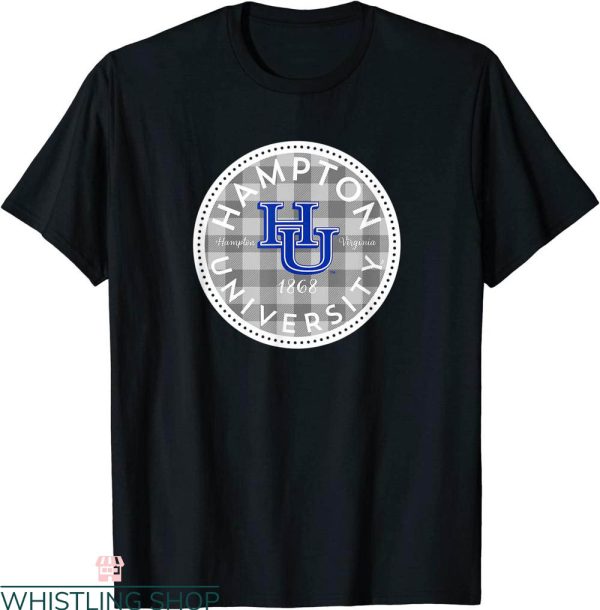 Hampton University T-Shirt HU Pirates Plaid Badge Vintage