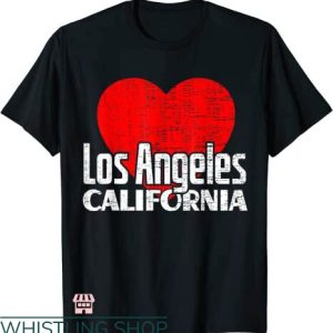 I Love LA T-shirt Big Heart California Los Angeles T-shirt
