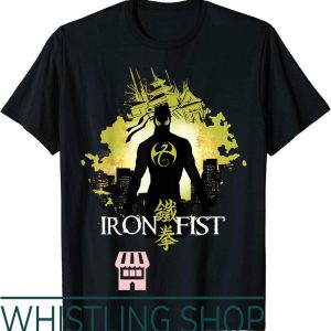 Iron Giant T-Shirt Marvel Fist Blackout Silhouette Cityscape