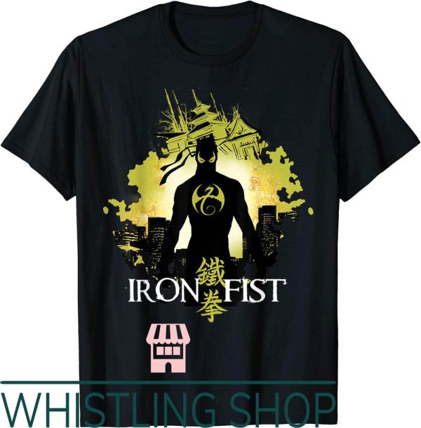 Iron Giant T-Shirt Marvel Fist Blackout Silhouette Cityscape
