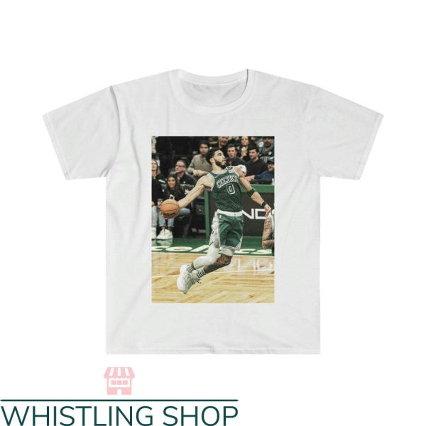 Jayson Tatum T-Shirt Putting The Ball In The Basket NBA